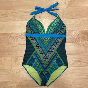 Prana Geometric One Piece Bathing Swim Suit size Large